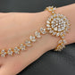 AD Color Stone Haath Phool Panja - Clear