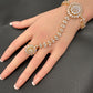 AD Color Stone Haath Phool Panja - Clear