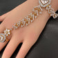 AD Color Stone Haath Phool Panja - Clear