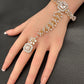 AD Color Stone Haath Phool Panja - Clear