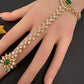 AD Color Stone Haath Phool Panja - HP000023