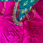 Green and Pink Double Ikkat Pochampally Pure Silk
