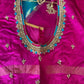 Green and Pink Double Ikkat Pochampally Pure Silk