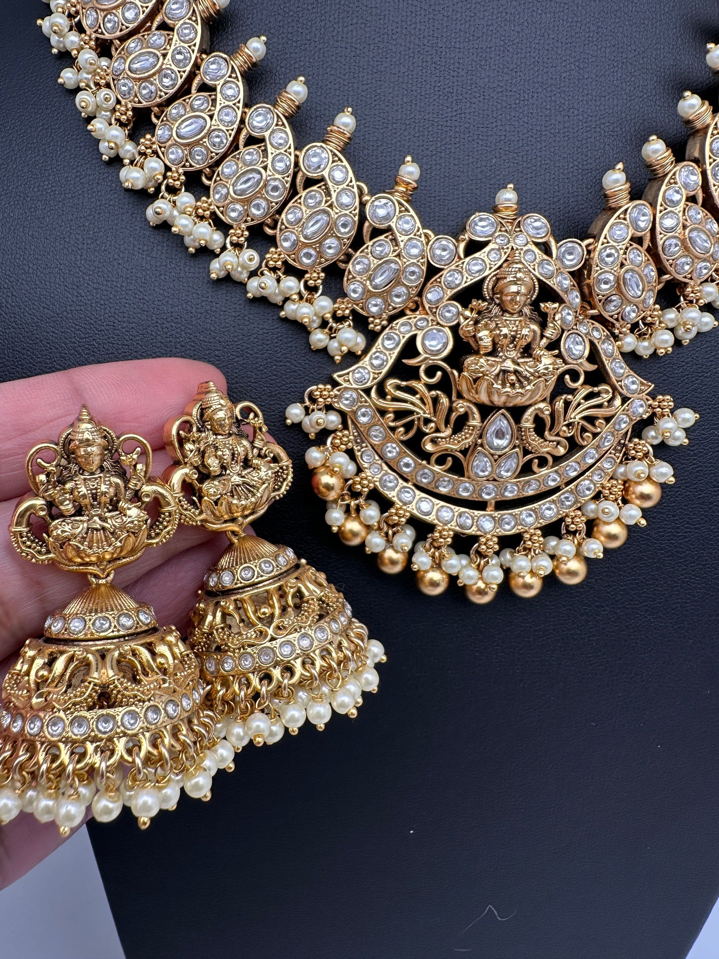 Goddess Lakshmi Jadau Kundan Necklace
