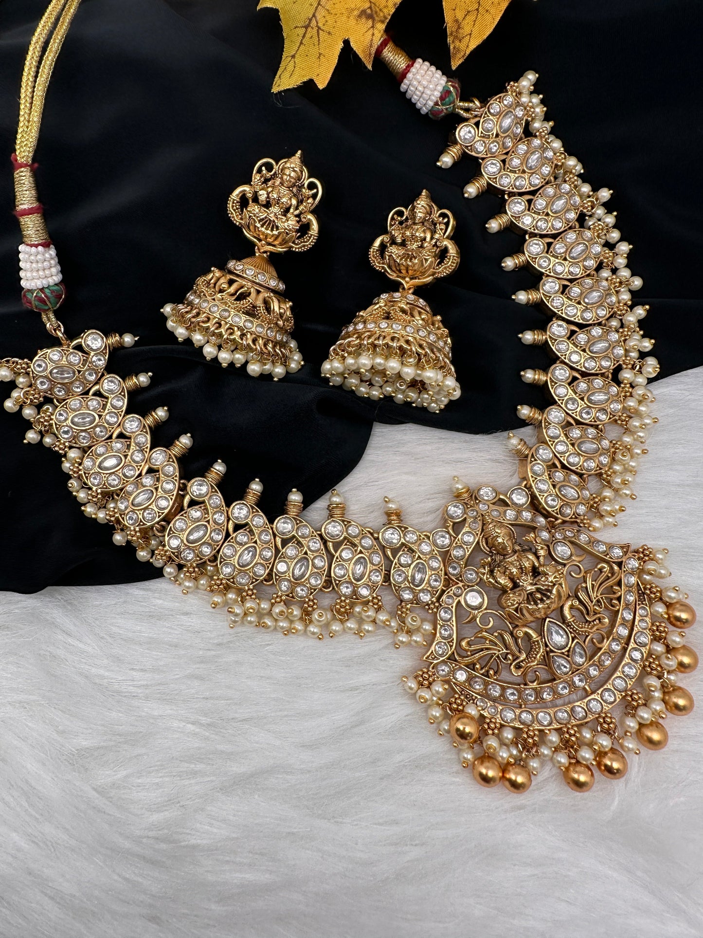 Goddess Lakshmi Jadau Kundan Necklace