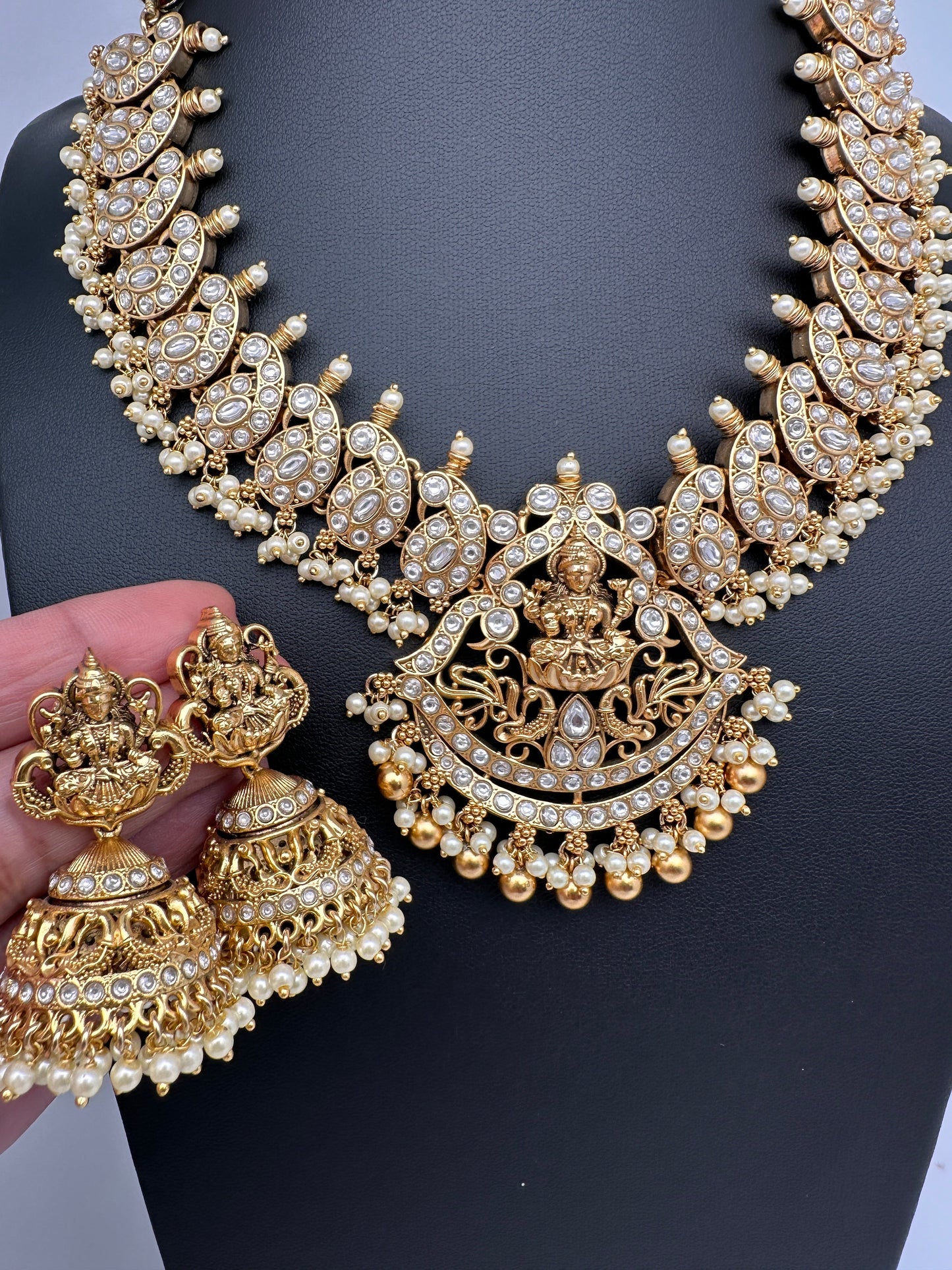 Goddess Lakshmi Jadau Kundan Necklace