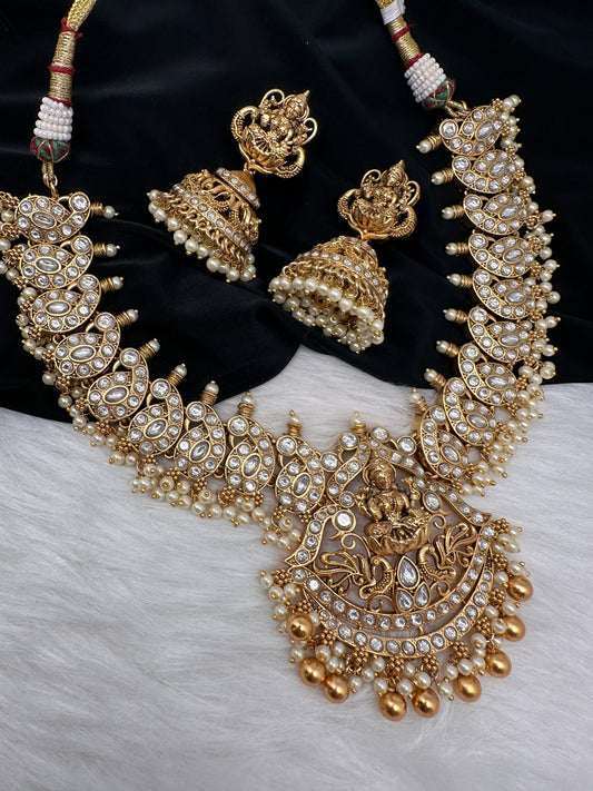 Goddess Lakshmi Jadau Kundan Necklace