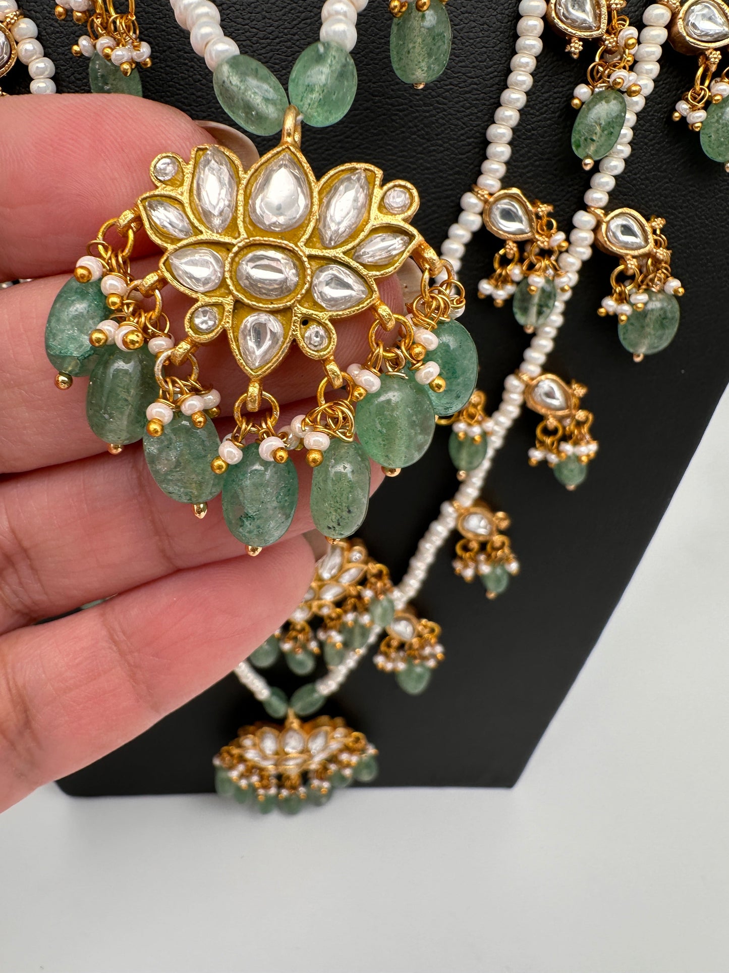 Jadau Kundan Multi Layer 3 lada Rani Haar Necklace