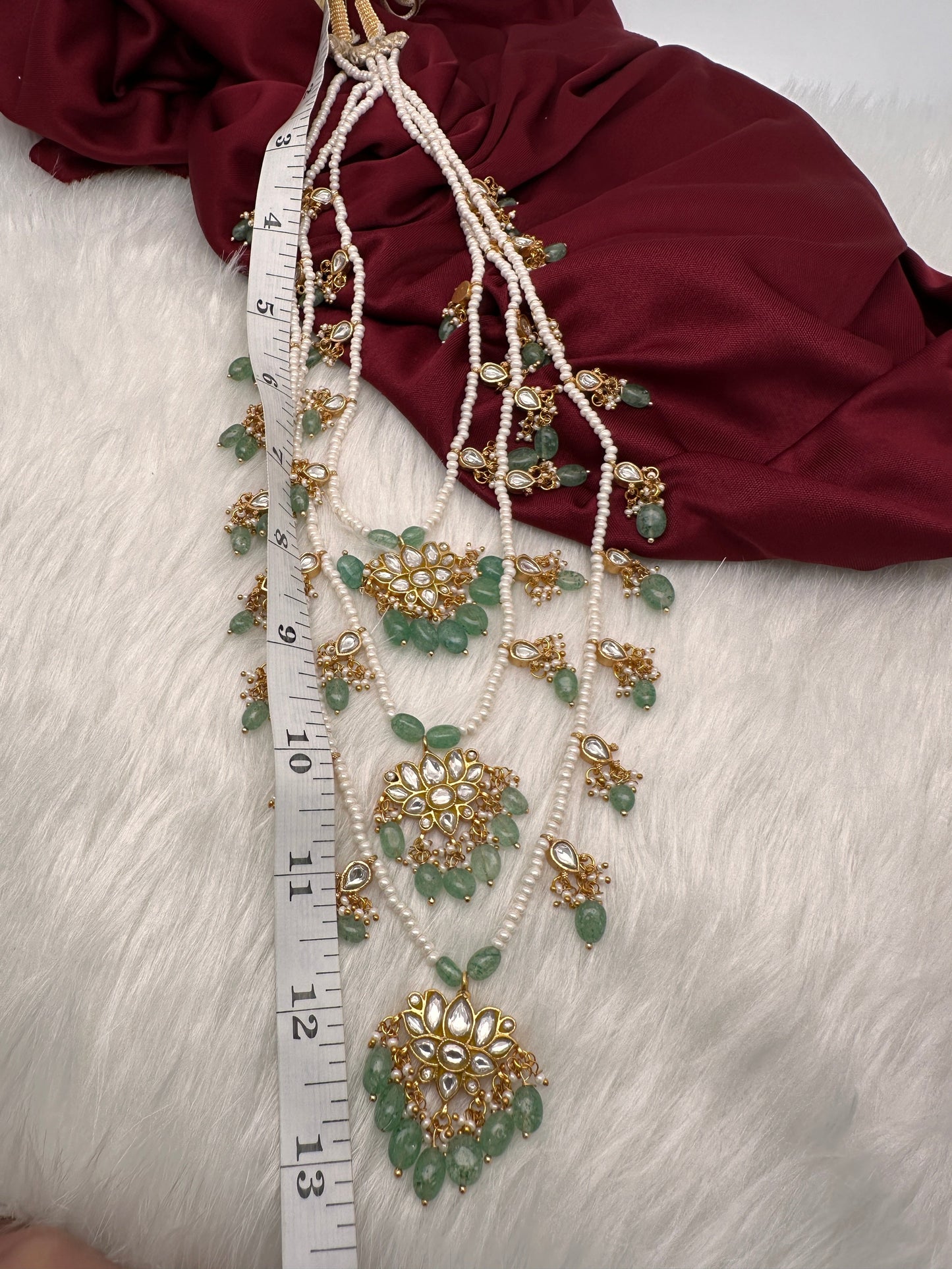 Jadau Kundan Multi Layer 3 lada Rani Haar Necklace