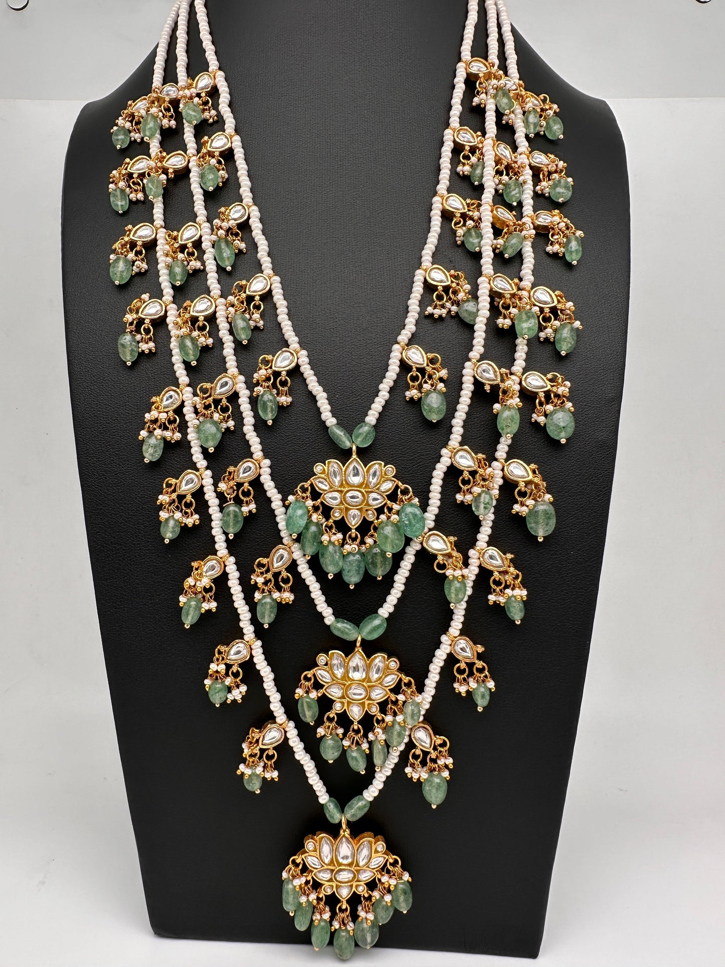 Jadau Kundan Multi Layer 3 lada Rani Haar Necklace