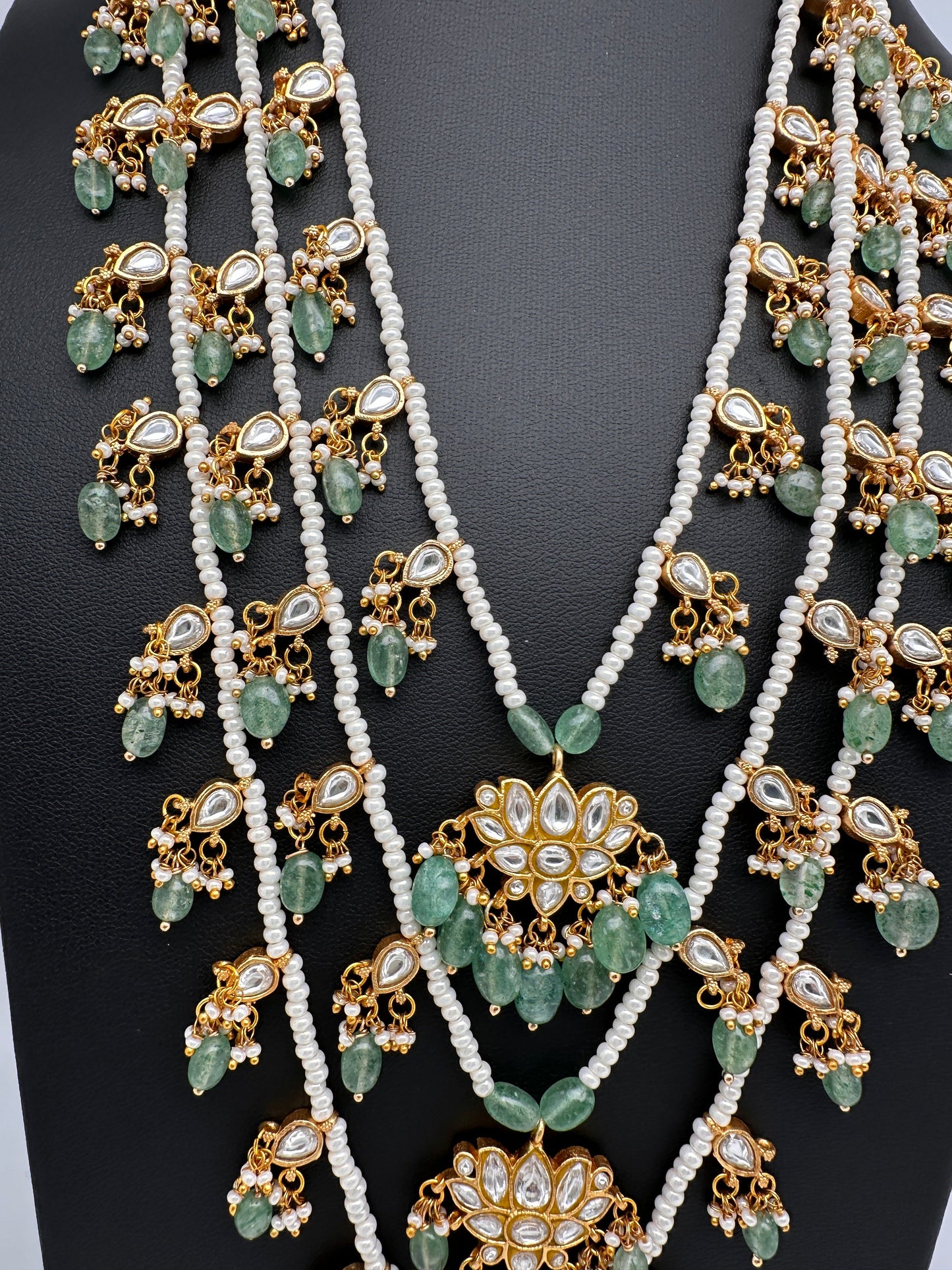 Jadau Kundan Multi Layer 3 lada Rani Haar Necklace