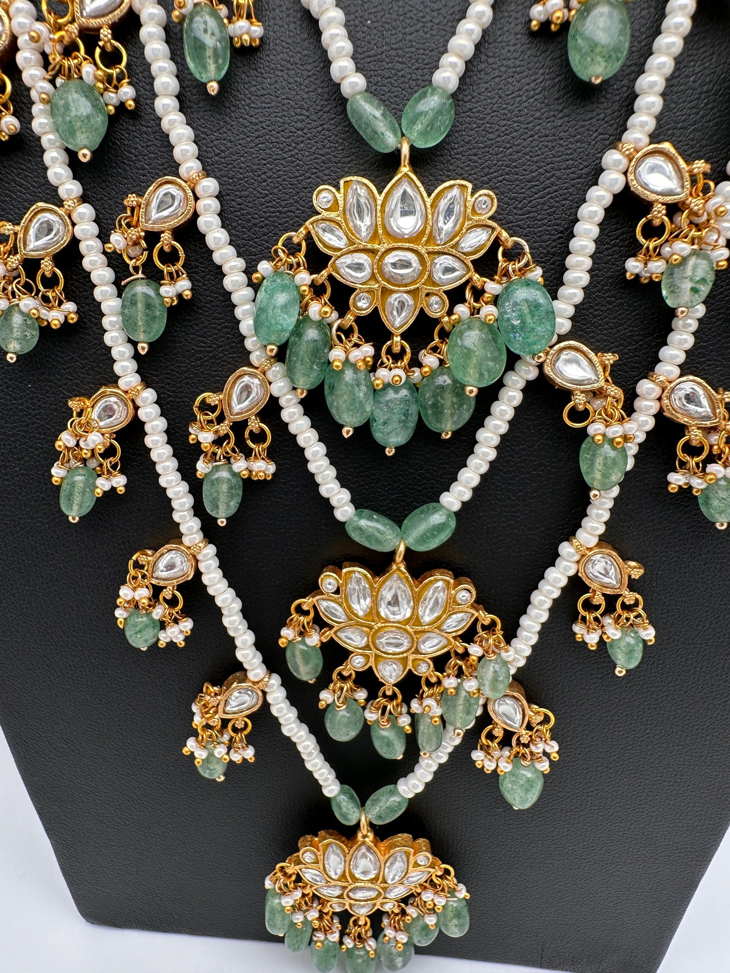 Jadau Kundan Multi Layer 3 lada Rani Haar Necklace