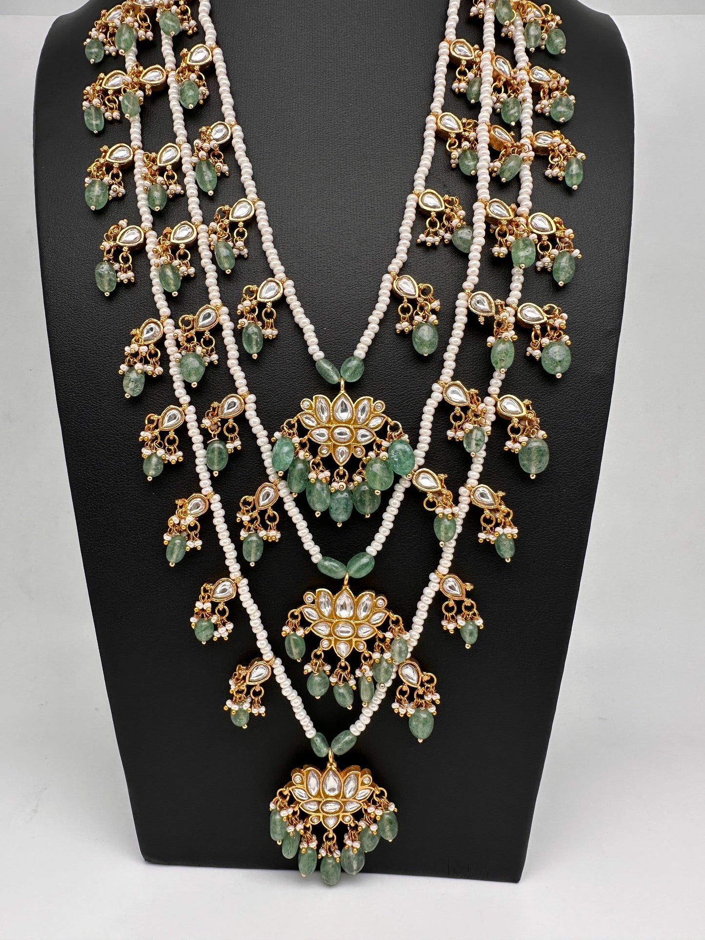 Jadau Kundan Multi Layer 3 lada Rani Haar Necklace