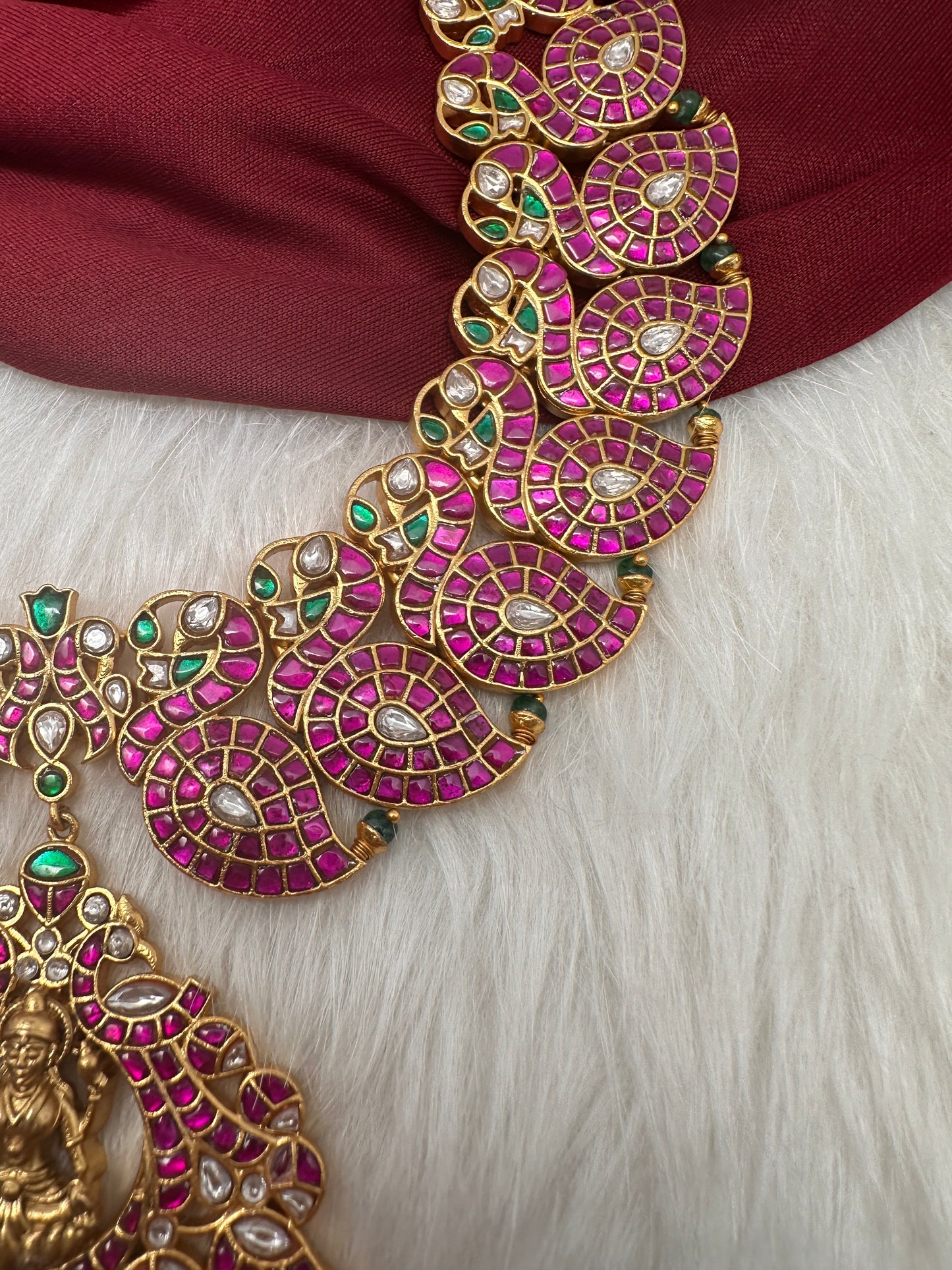 Jadau Kundan Red Mango Necklace