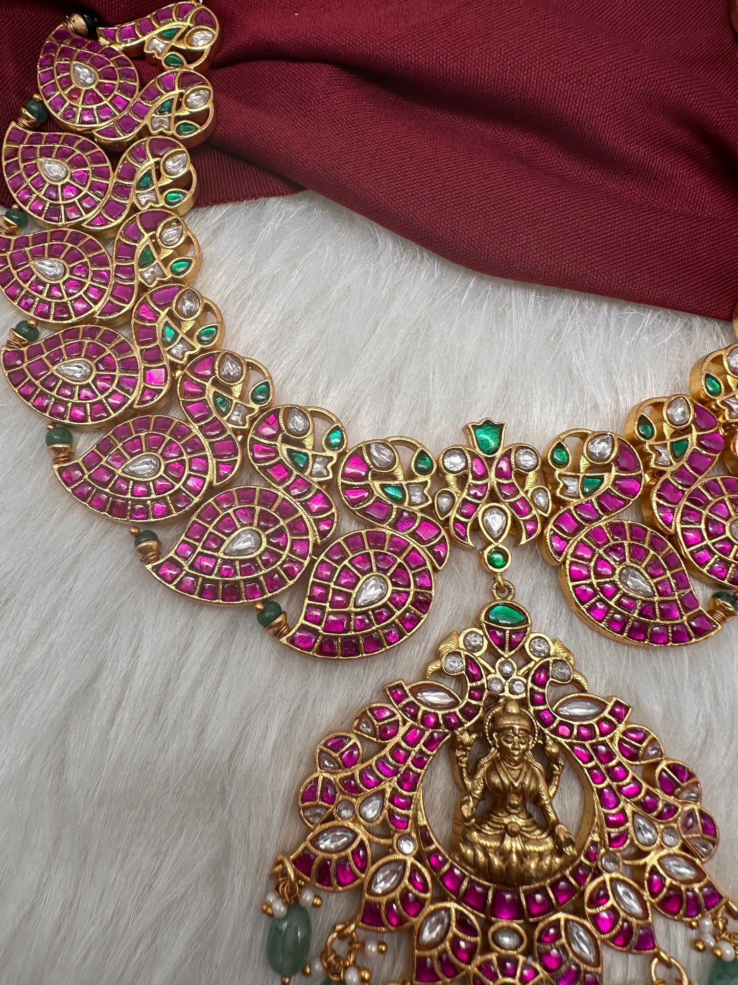 Jadau Kundan Red Mango Necklace