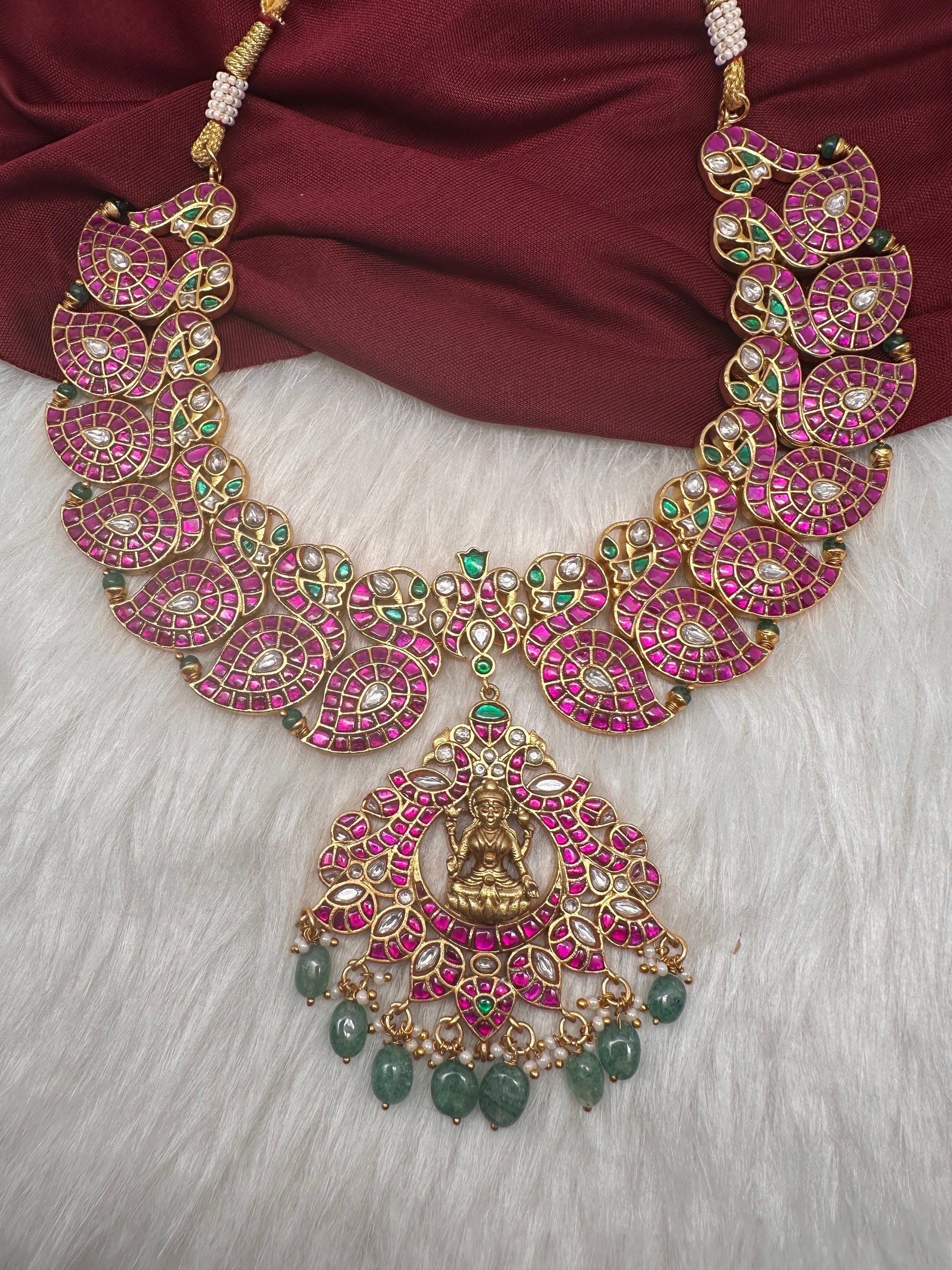 Jadau Kundan Red Mango Necklace