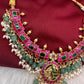 Jadau Kundan Pink Green Neckline Necklace
