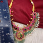 Jadau Kundan Pink Green Neckline Necklace