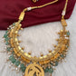 Jadau Kundan Pink Green Neckline Necklace
