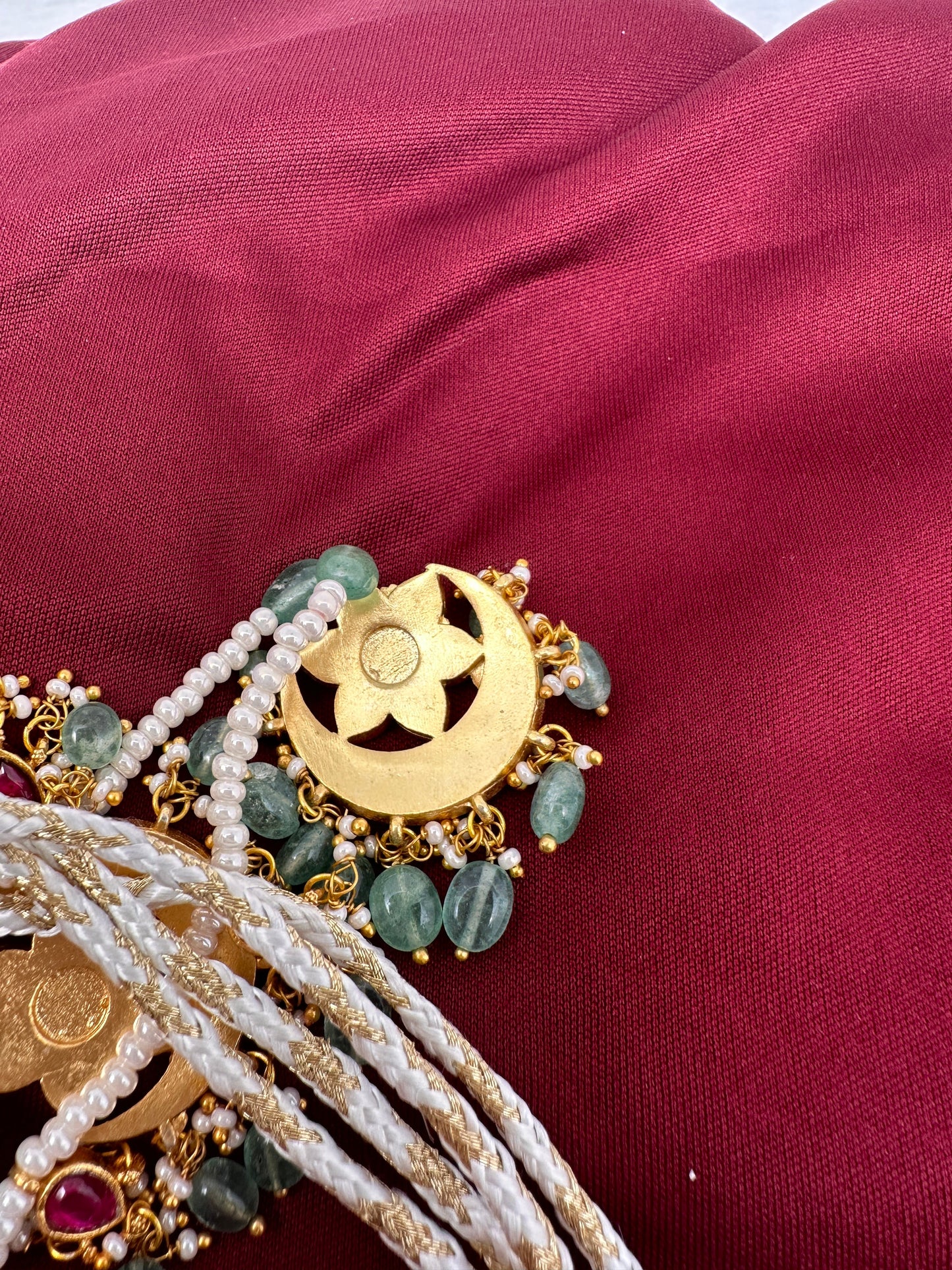Jadau Kundan Multi Layer Panch Lada Pearl Necklace