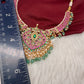 Jadau Kundan Short Neckline Necklace with Emerald Beads