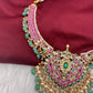 Jadau Kundan Short Neckline Necklace with Emerald Beads