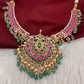 Jadau Kundan Short Neckline Necklace with Emerald Beads