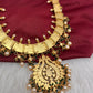Jadau Kundan Multi Color Neckline Necklace with Emerald Beads