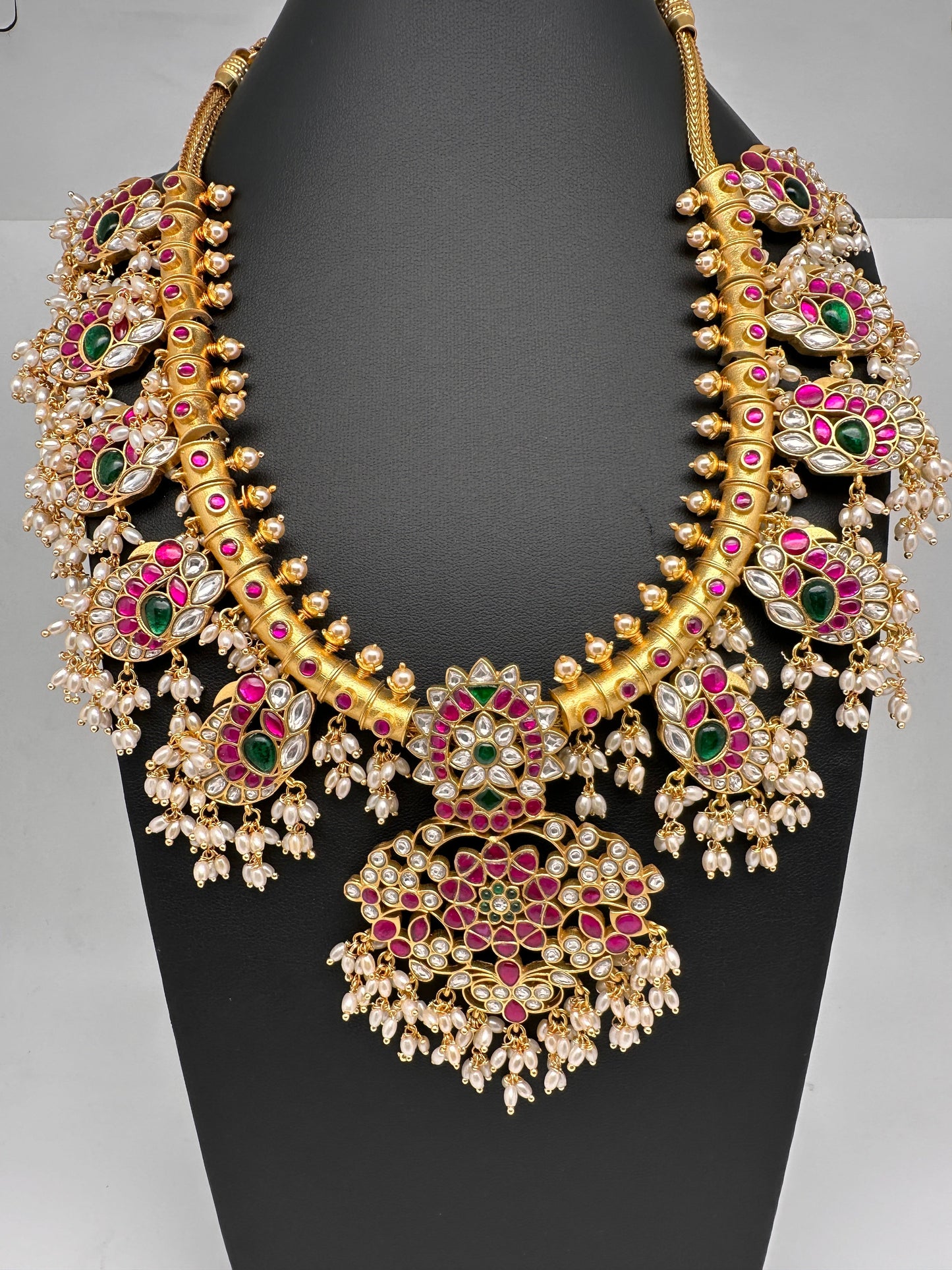 Jadau Kundan Rice Pearls Necklace