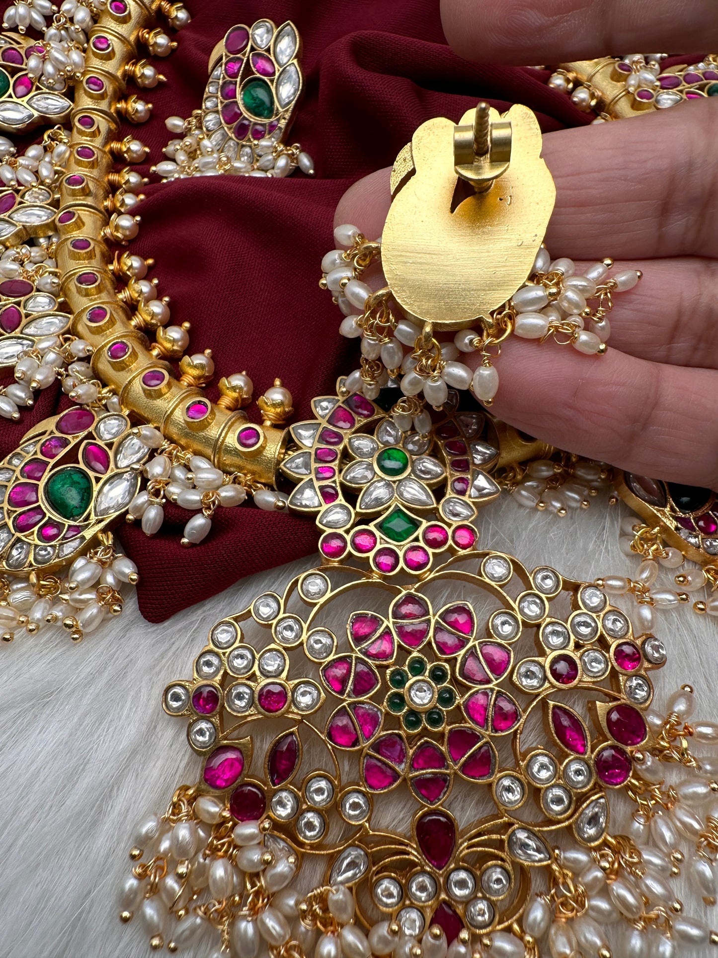 Jadau Kundan Rice Pearls Necklace