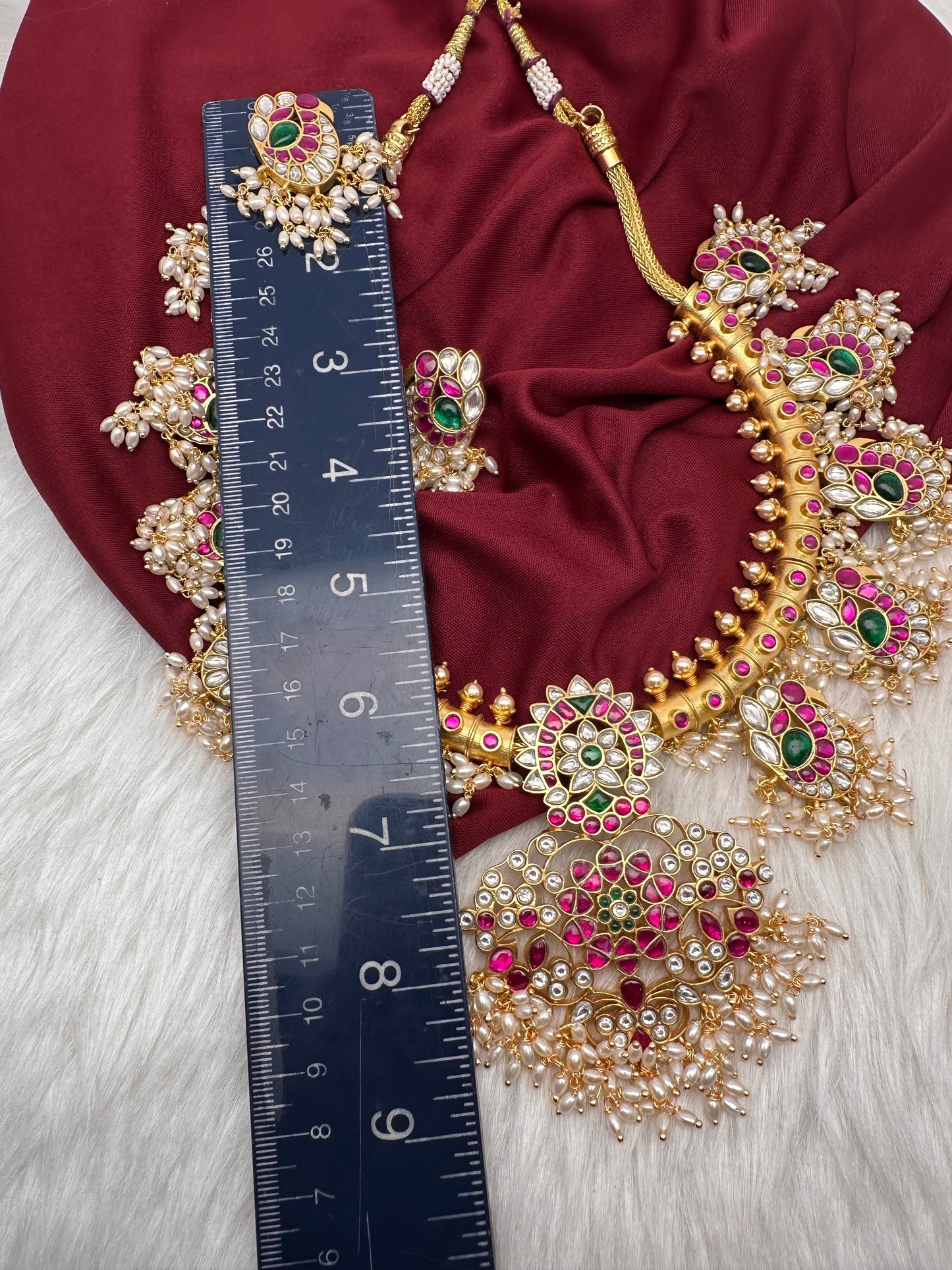 Jadau Kundan Rice Pearls Necklace