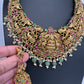Nakshi Jadau Kundan Goddess Lakshmi Elephant Short Necklace