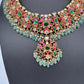Jadau Kundan Neckline Necklace with Emerald Beads