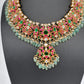 Jadau Kundan Neckline Necklace with Emerald Beads