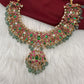 Jadau Kundan Neckline Necklace with Emerald Beads
