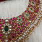 Jadau Kundan Emerald Pearls Short Necklace