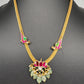 Jadau Kundan Lotus Bird Dainty Short Necklace