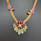 Jadau Kundan Lotus Bird Dainty Short Necklace