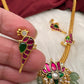 Jadau Kundan Lotus Bird Dainty Short Necklace