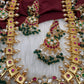 Jadau Kundan Pearls Green Beads Guttapusallu Necklace