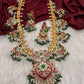 Jadau Kundan Pearls Green Beads Guttapusallu Necklace