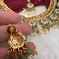 Jadau Kundan Green Jalebi Pearls Green Beads Neckline Necklace