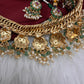 Jadau Kundan Green Jalebi Pearls Green Beads Neckline Necklace