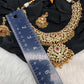 Jadau Kundan white Gold Beads Neckline Necklace