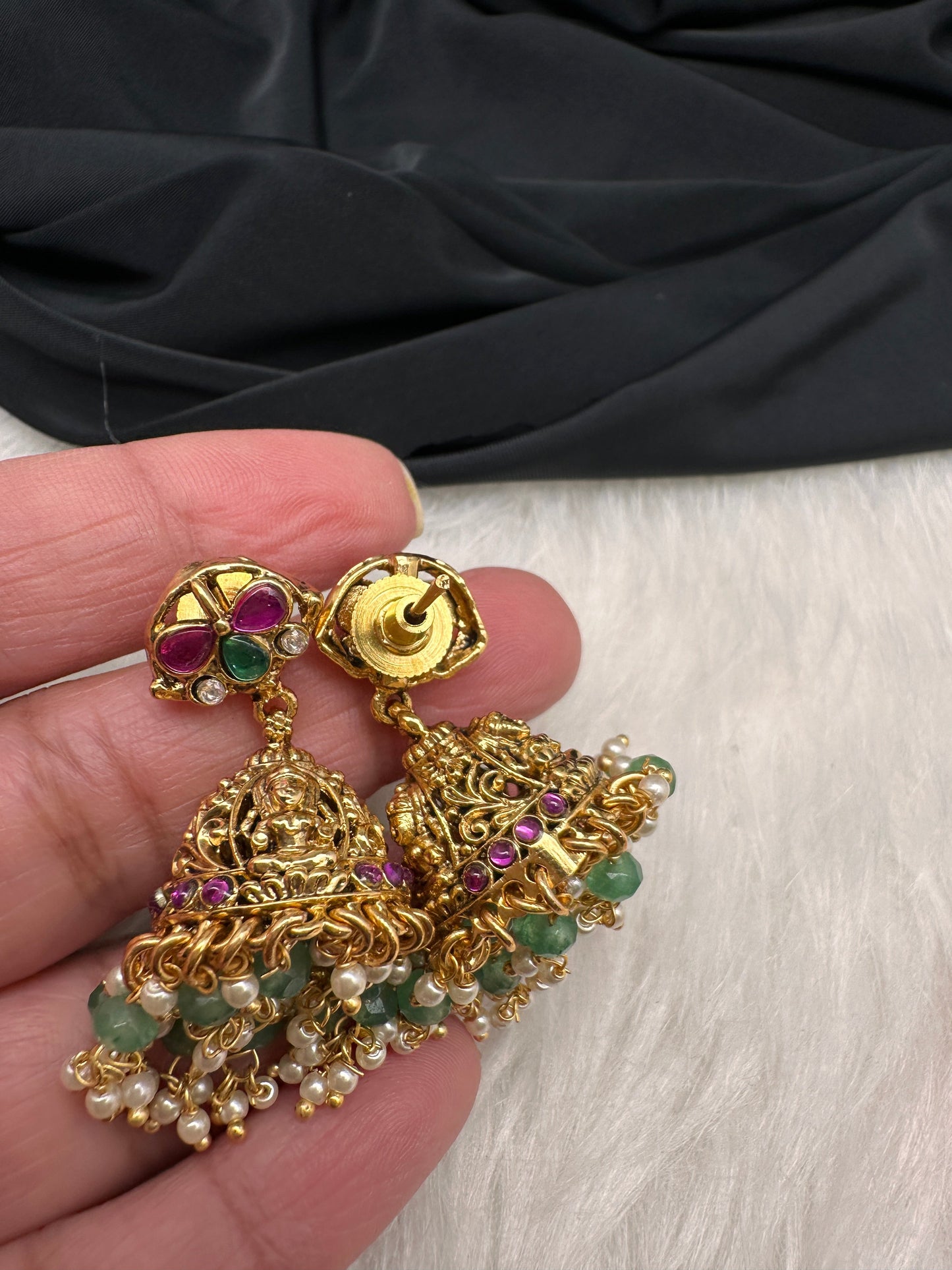 Jadau Kundan Jalebi Necklace with Jhumkas