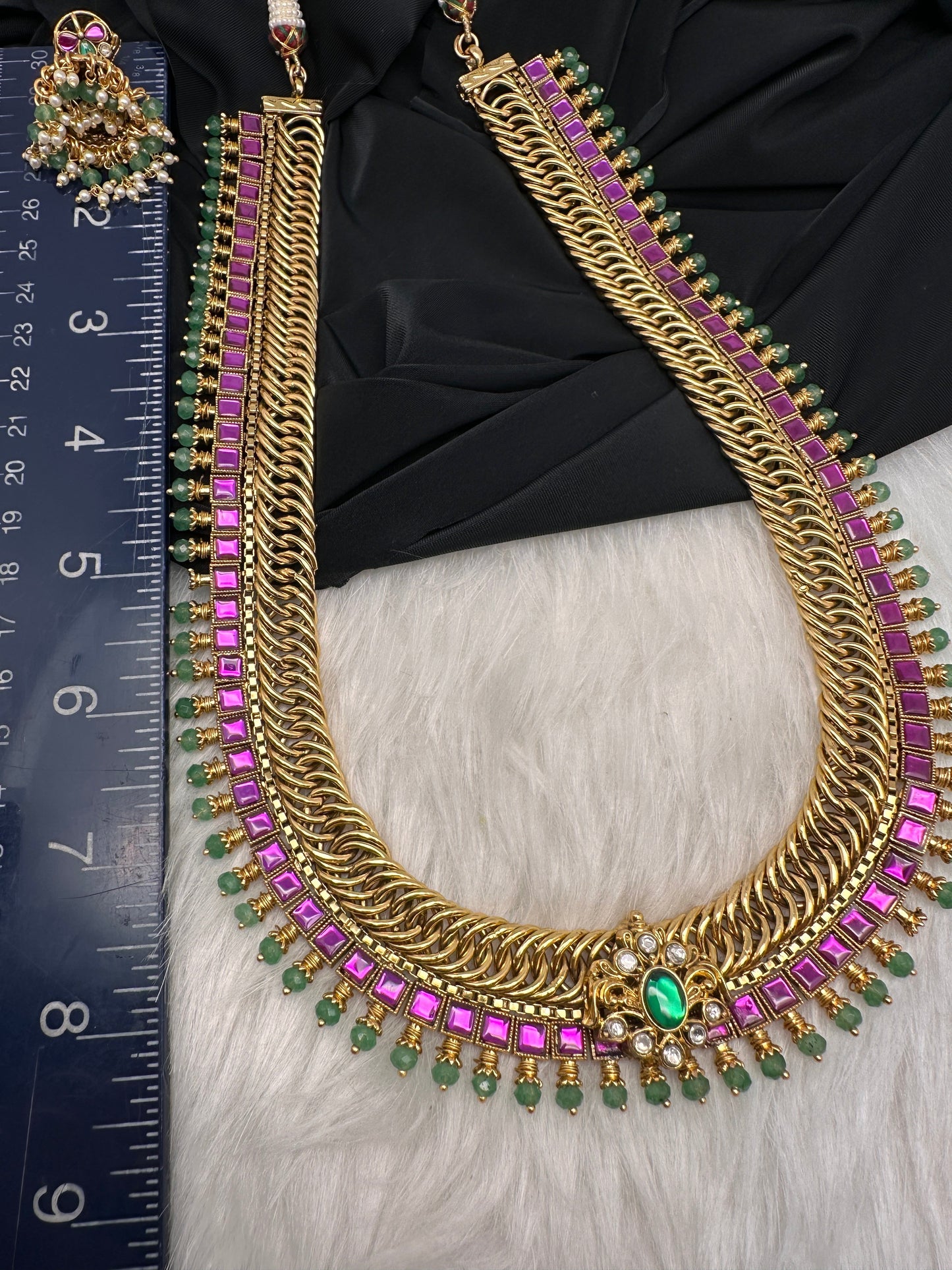 Jadau Kundan Jalebi Necklace with Jhumkas