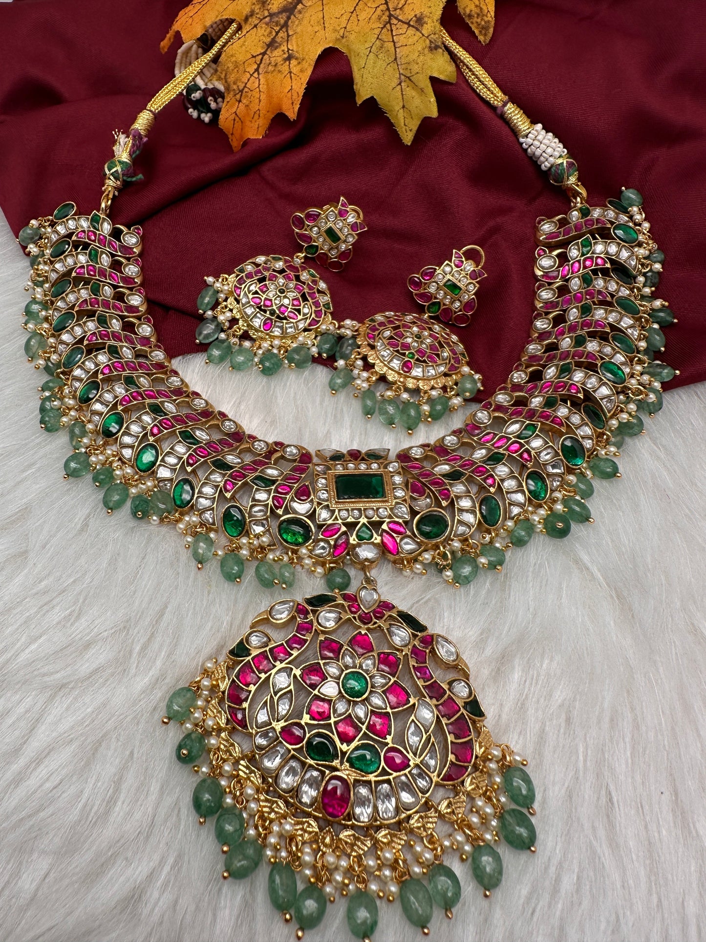 Jadau Kundan Necklace with Earrings