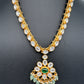 Jadau Kundan Green Potta Stones Short Necklace