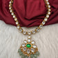 Jadau Kundan Green Potta Stones Short Necklace