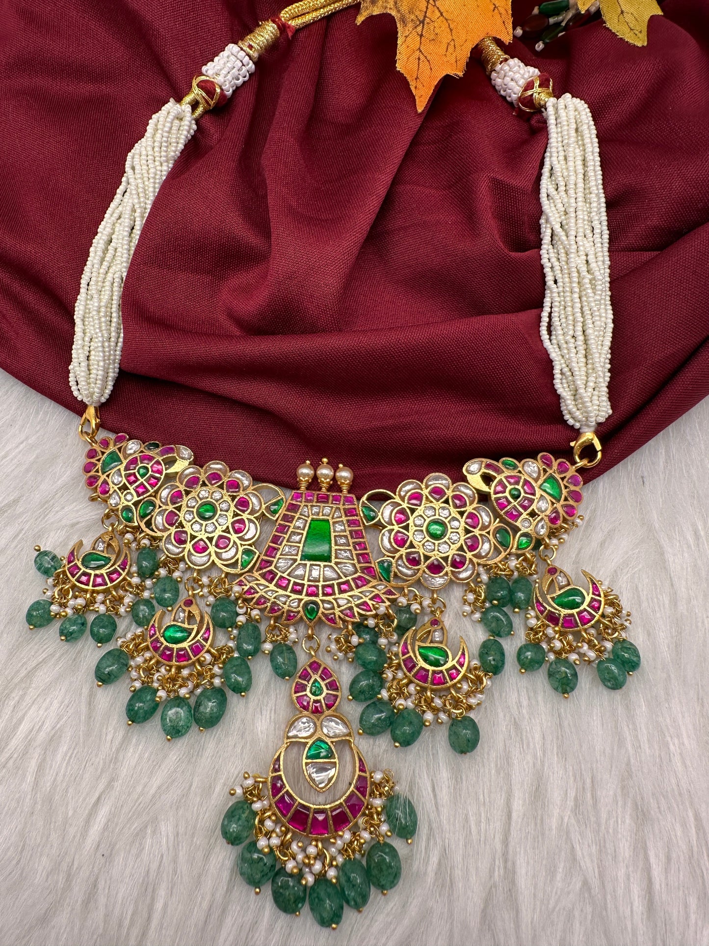 Jadau Kundan Sugar Pearls Short Necklace